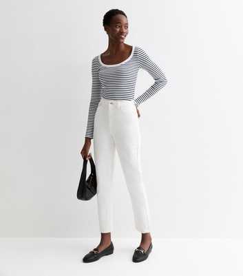 Tall Off White Ankle Grazing Hannah Straight Leg Jeans