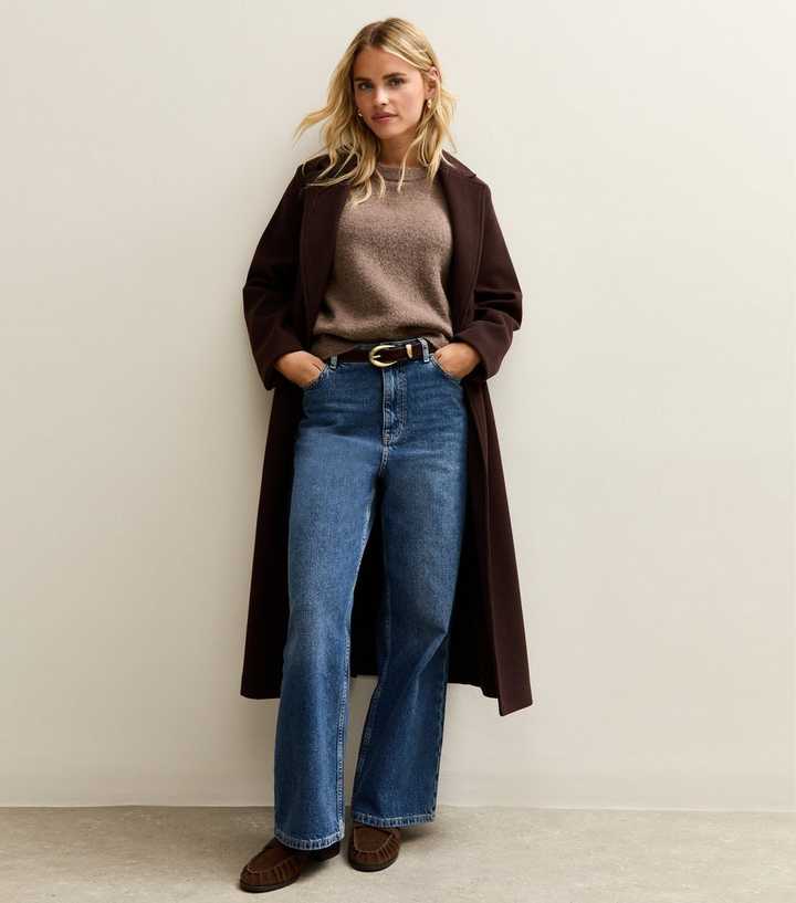 Petite Blue High Waist Adalae Wide Leg Jeans 