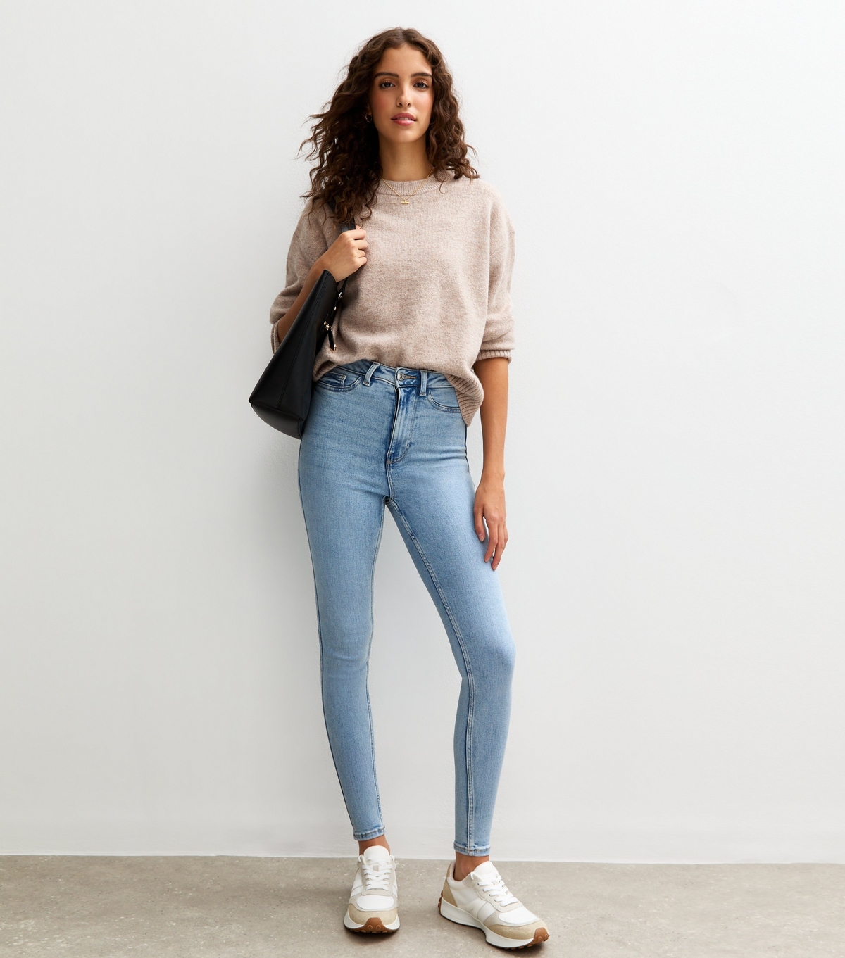 Women's Tall Pale Blue Hallie Disco Super Skinny Jeans New Look