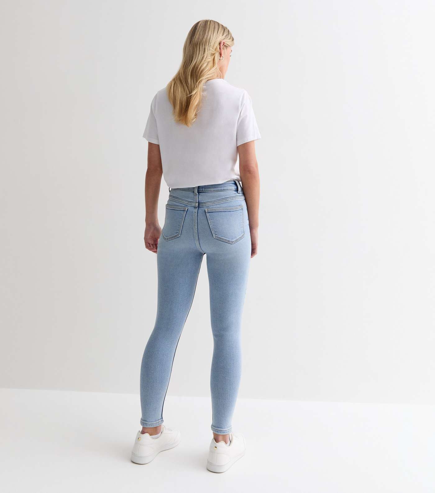 Petite Pale Blue High Waist Super Skinny Hallie Jeans Image 5