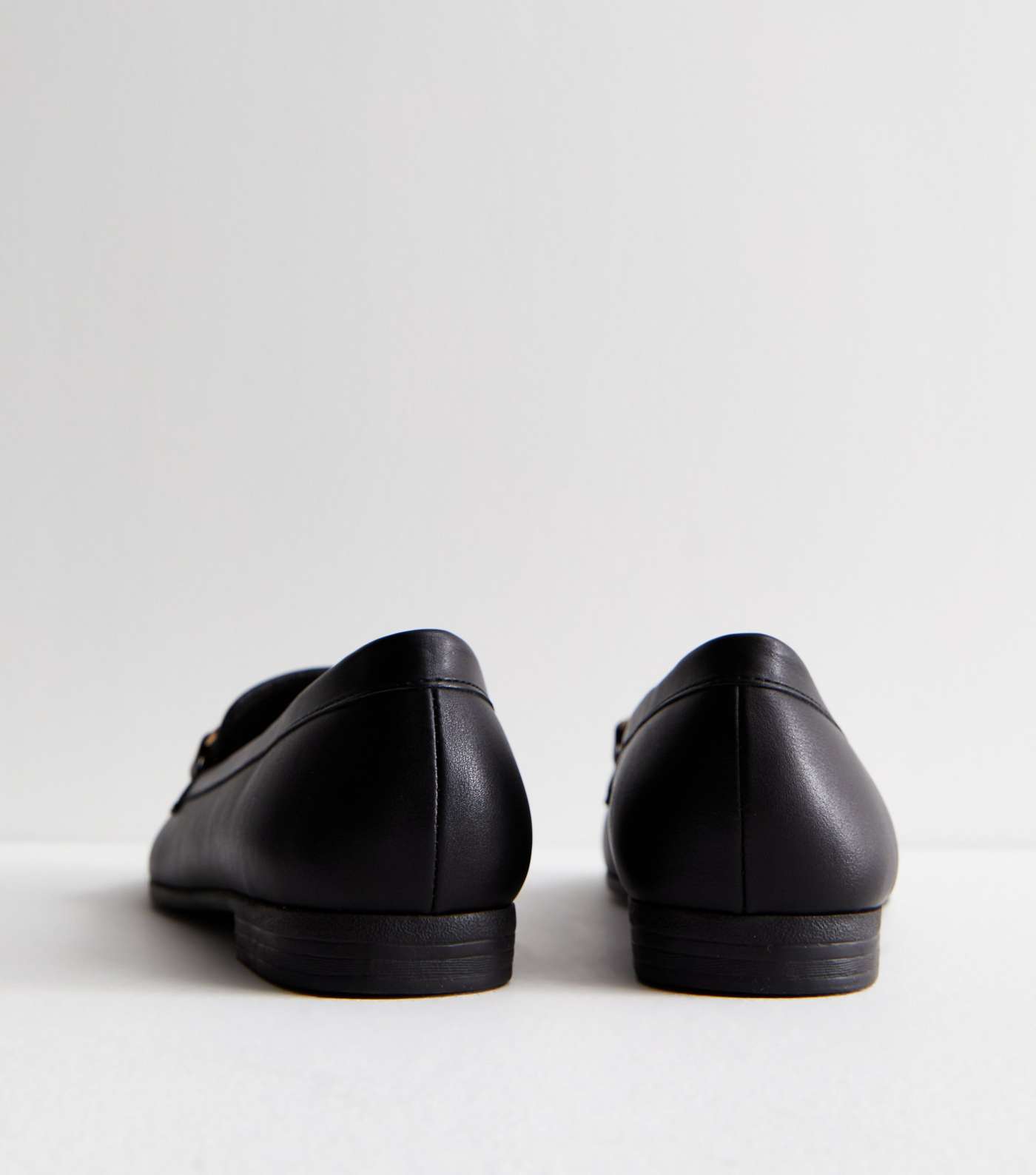 Black Leather-Look Snaffle Trim Loafers Image 4