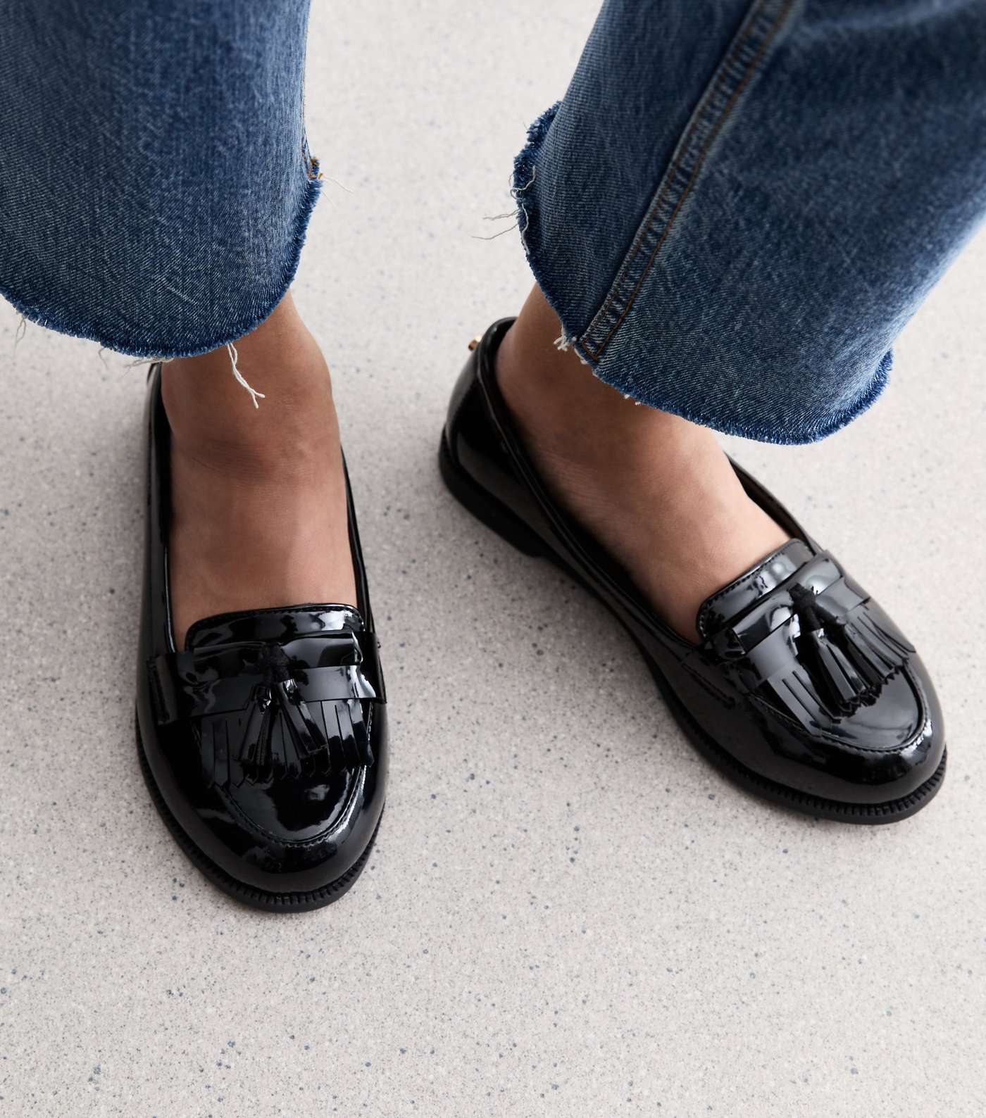 Extra Wide Fit Black Patent Loafers Image 2