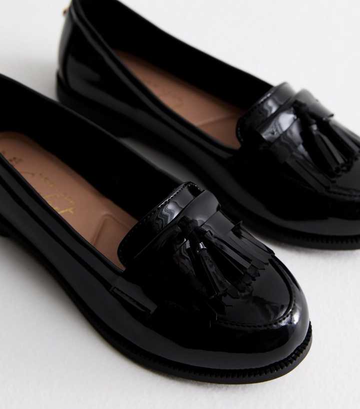 Macy's Ladies Shoes On Sale Chunky Loafers Women's Platform Penny Loafers  Chunky Heel Patent Leather Slip-