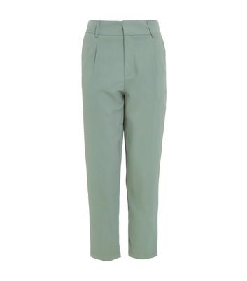 QUIZ Petite Light Green Tailored Trousers New Look