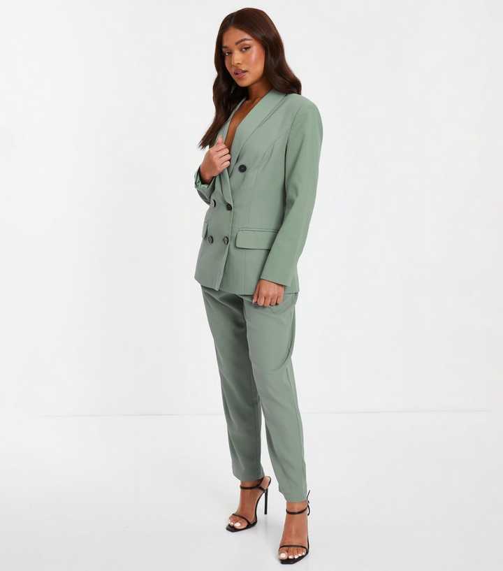 QUIZ Petite Light Green Tailored Blazer