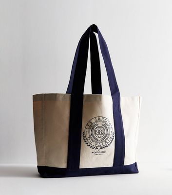 Les Jardins Sporty Canvas Tote Bag New Look