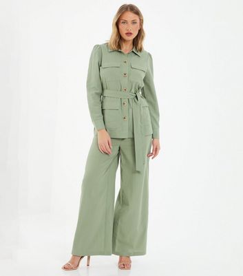 QUIZ Green Belted Utility Jacket | New Look