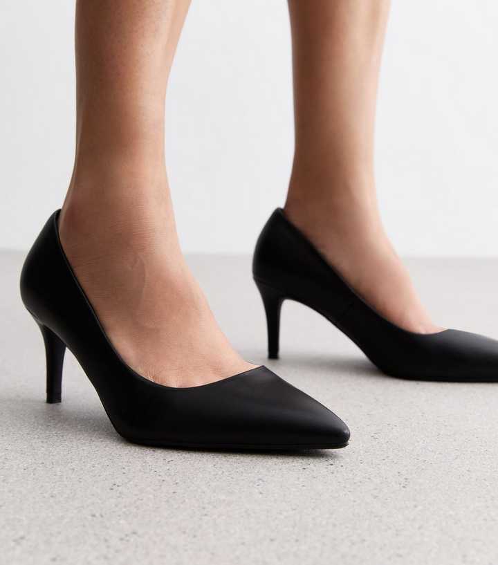 Escarpins Noirs New Look Taille UK 7 - Talons Aiguilles Hauts Avec Bride Cheville, Occasion En Très Bon état, Pour Soirée