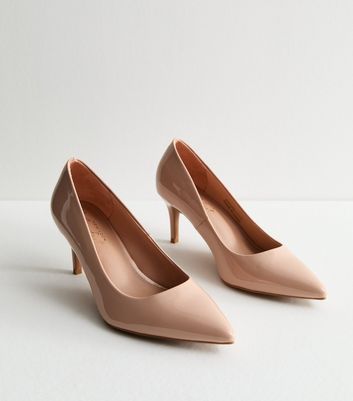 Pink patent court shoes on sale