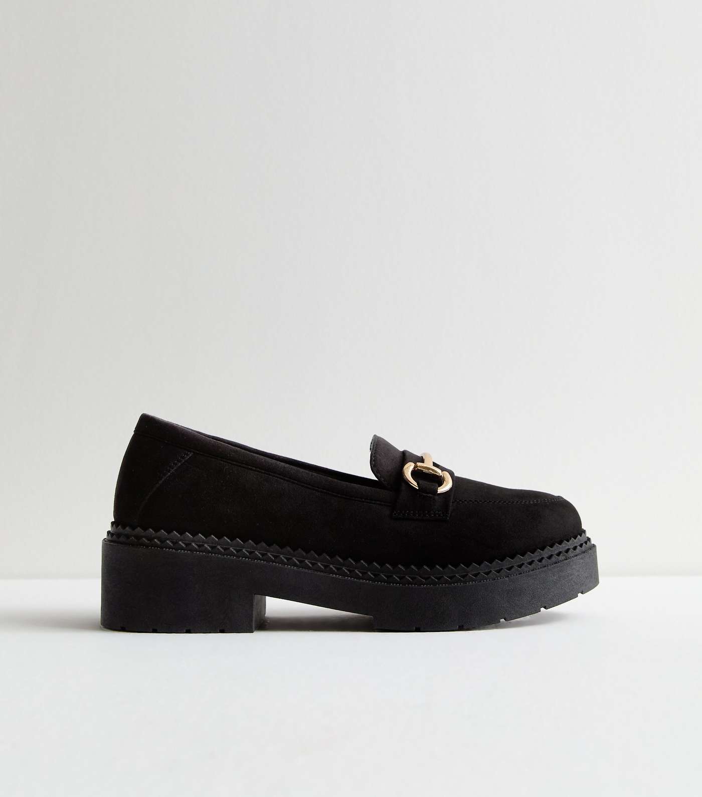 Black Suedette Snaffle Chunky Loafers Image 3