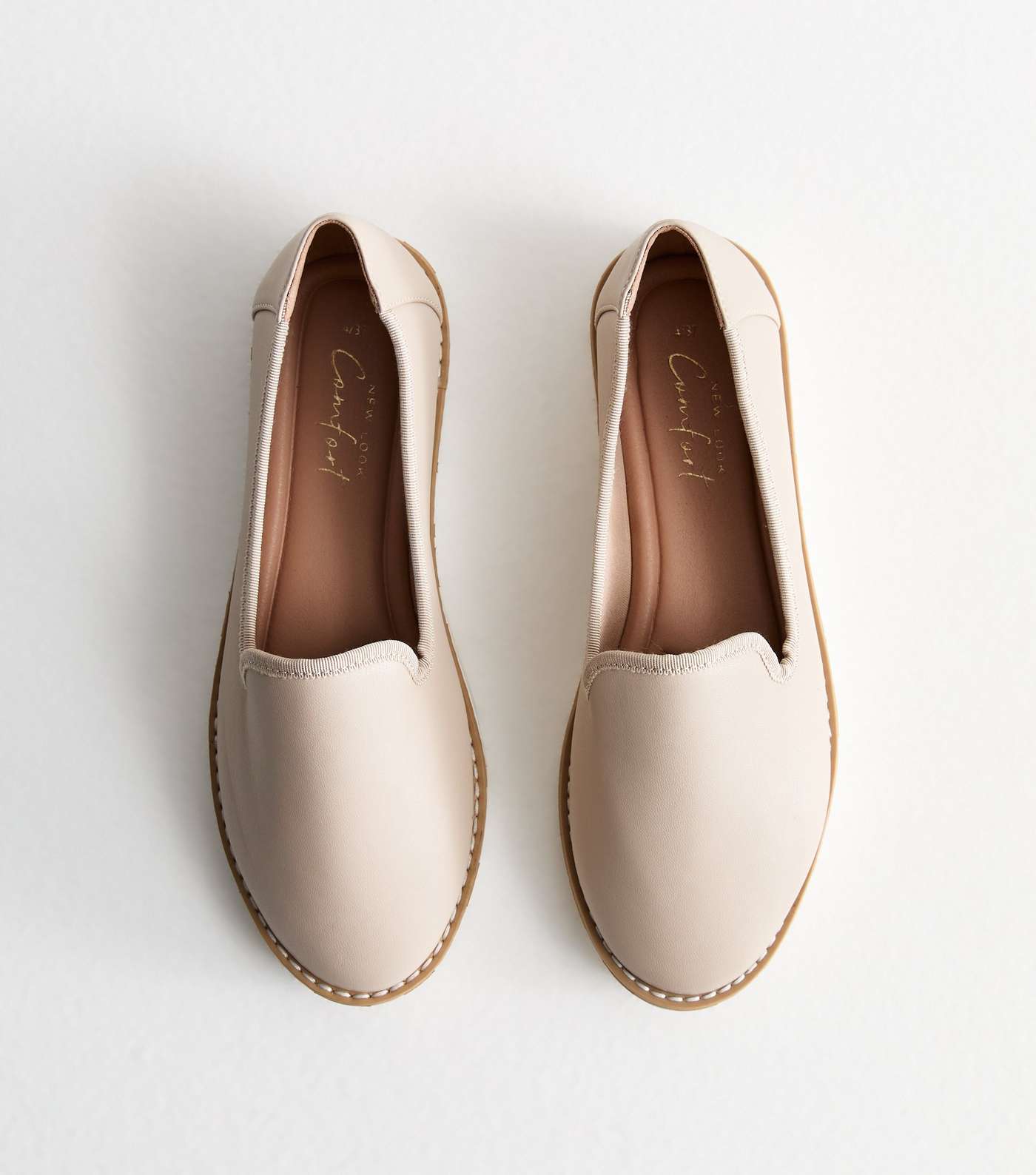 Off White Leather-Look Chunky Loafers