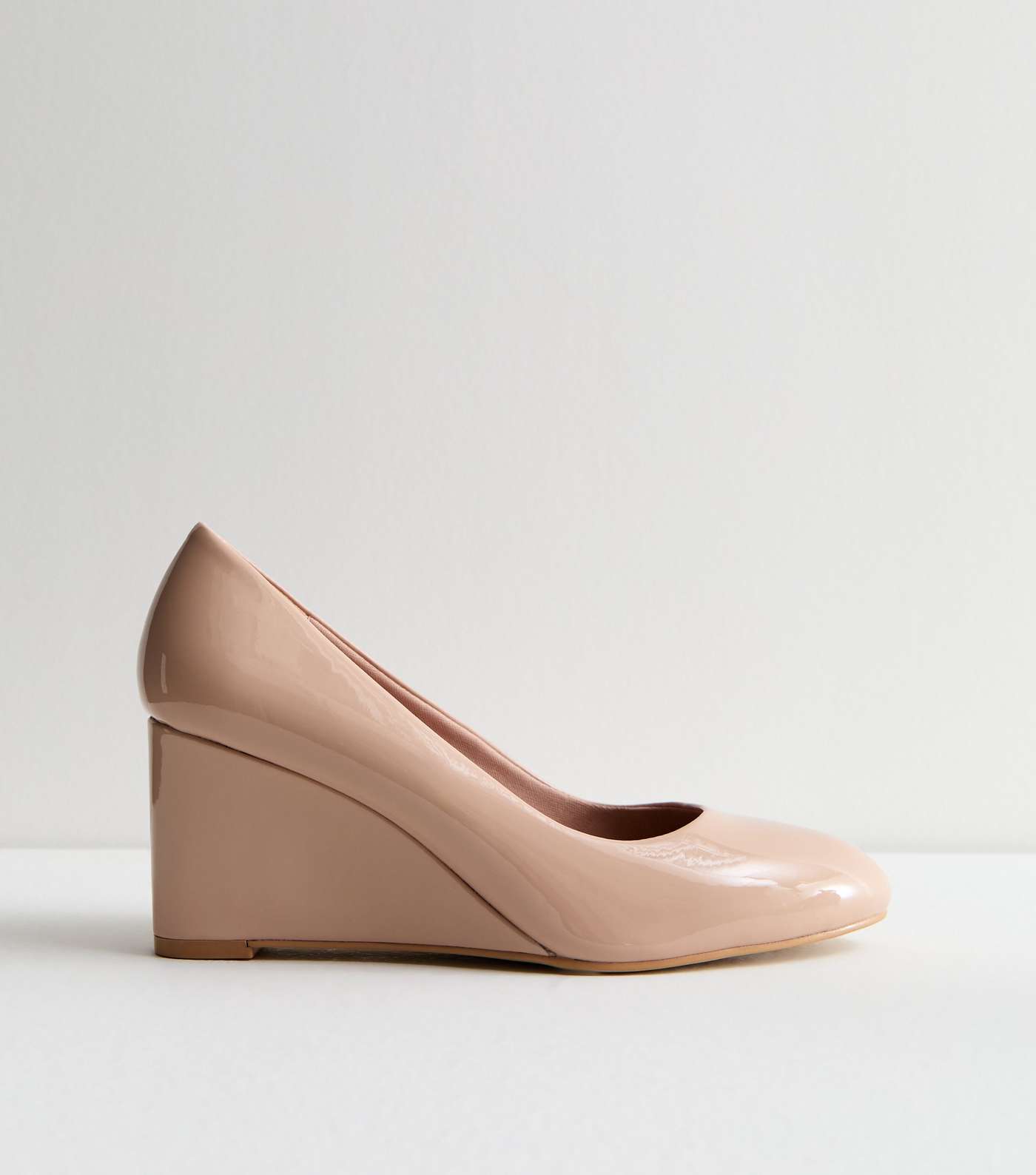 Pink Patent Wedge Court Shoes Image 3
