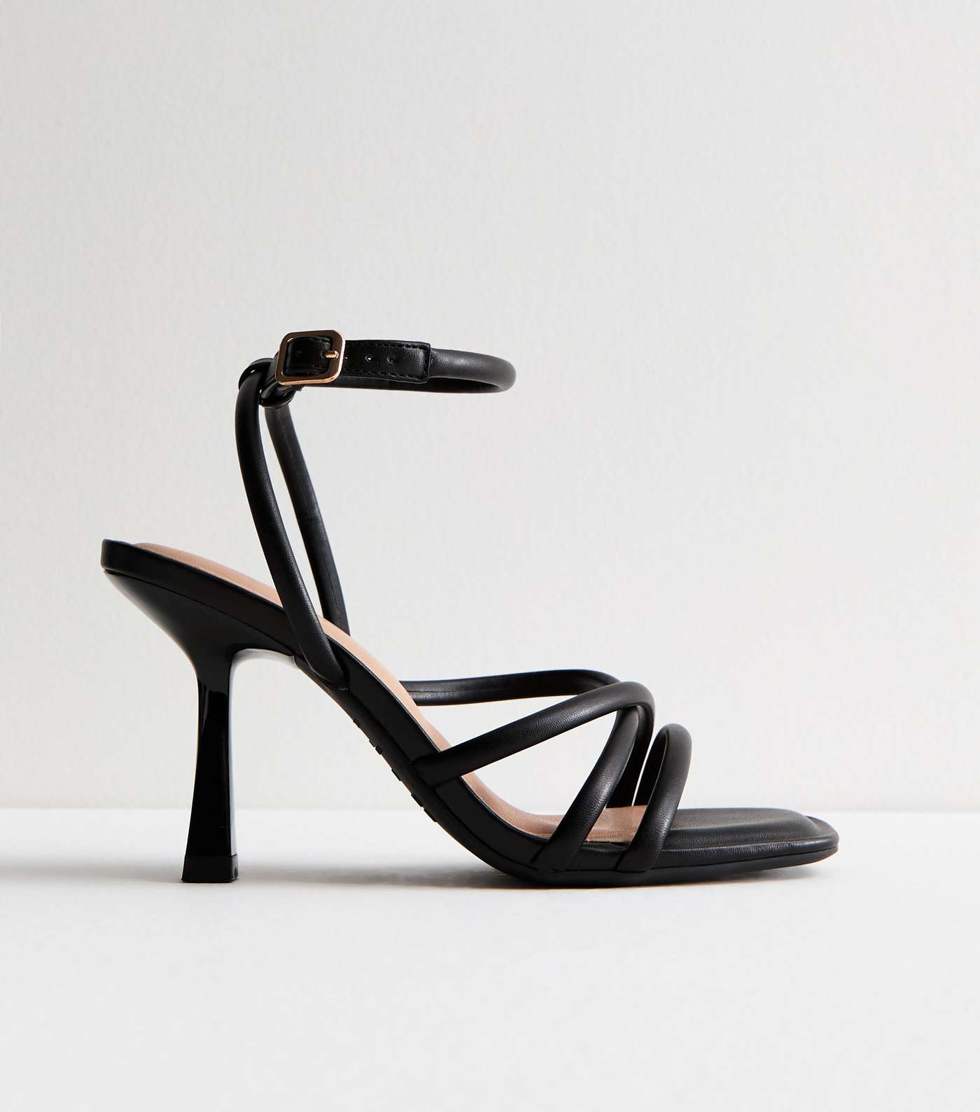 Black Multi Strap Stiletto Heel Sandals Image 5