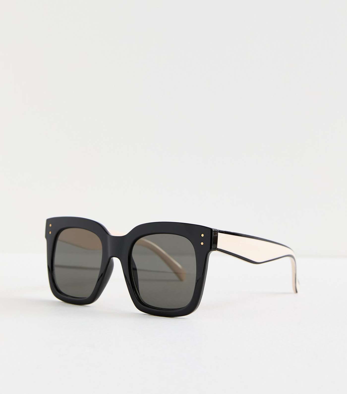 Black Two Tone Square Frame Sunglasses Image 2