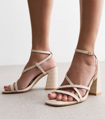 Multi strap store block heel sandals