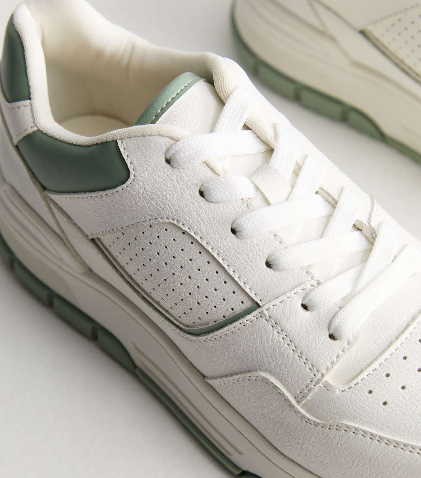 White Panelled Two Tone Trainers Image 3