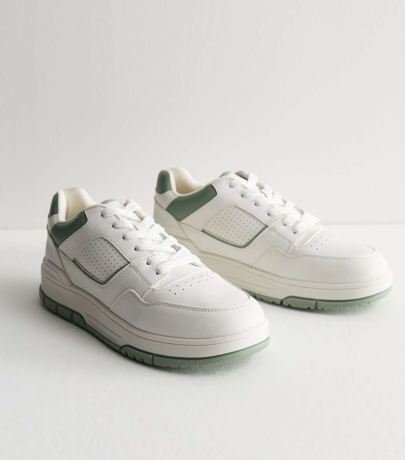 White Panelled Two Tone Trainers Image 5
