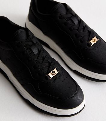 Black Low Top Chunky Trainers New Look