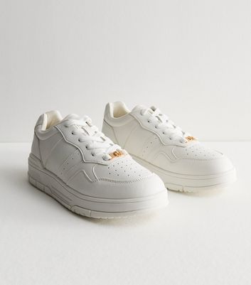White Low Top Chunky Trainers New Look