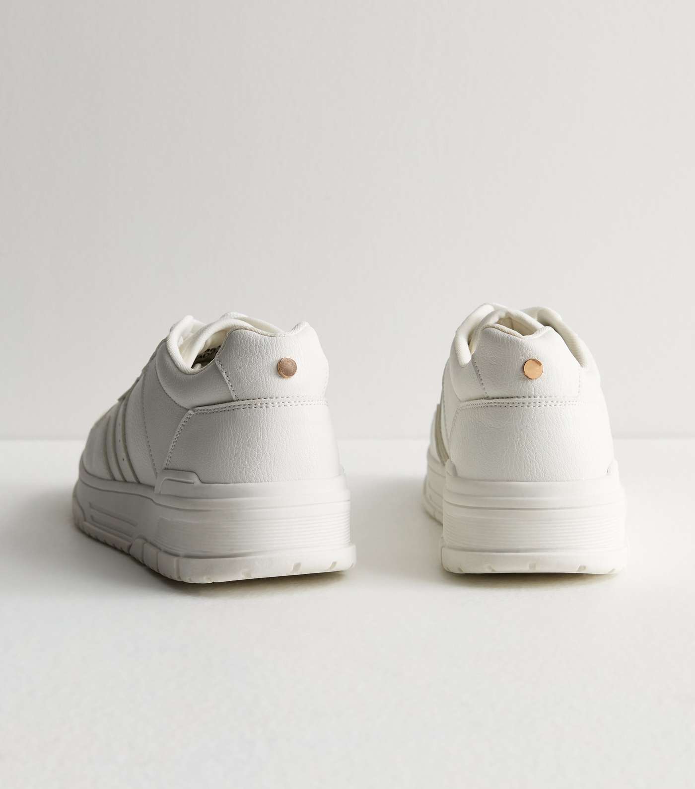 White Low Top Chunky Trainers Image 4