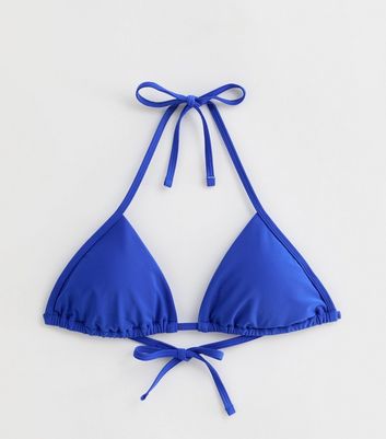 Blue Triangle Bikini Top New Look