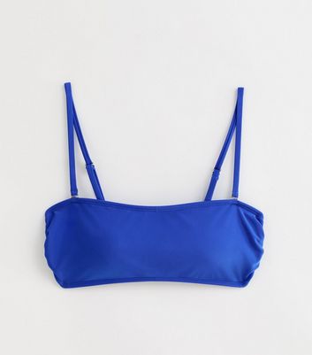 Blue Bandeau Bikini Top New Look