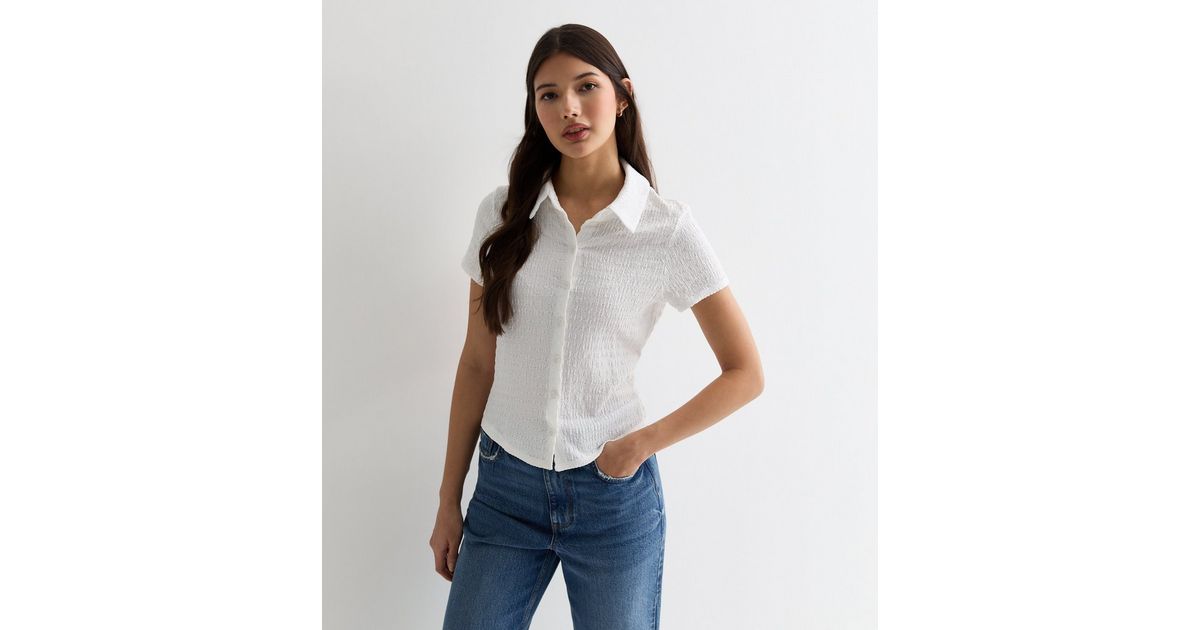 Textured Short-Sleeved Shirt