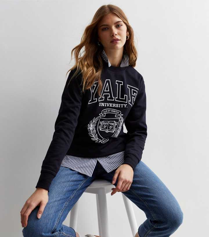 Navy Yale Logo Sweatshirt