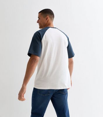 Men's Navy Cotton Arizona Logo Raglan T-Shirt New Look
