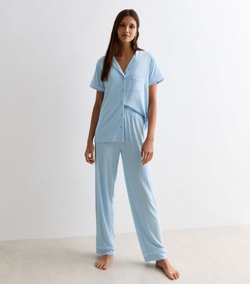 Blue Revere Trouser Pyjama Set New Look