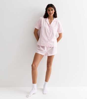 Pink Stripe Short Shirt Pyjama Set 