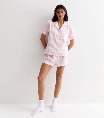 Pink Stripe Short Shirt Pyjama Set | New Look