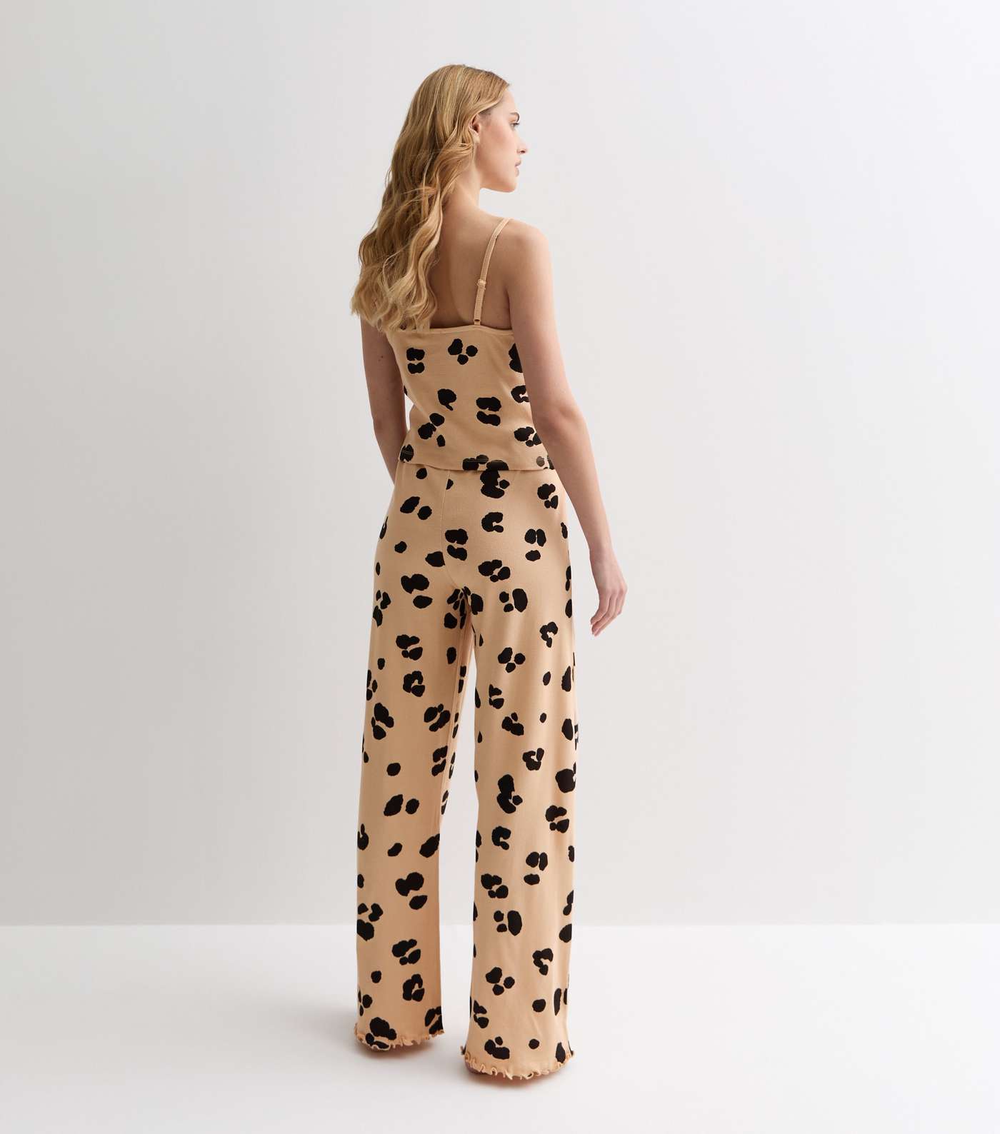 Brown Leopard Print Cotton Cami Pyjama Set Image 4