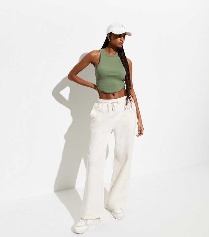 Women's Cotton Basic Crop Vest - Racerback Tank Top, Pecan Color, Sizes S-L