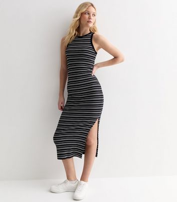 Black white striped bodycon dress best sale