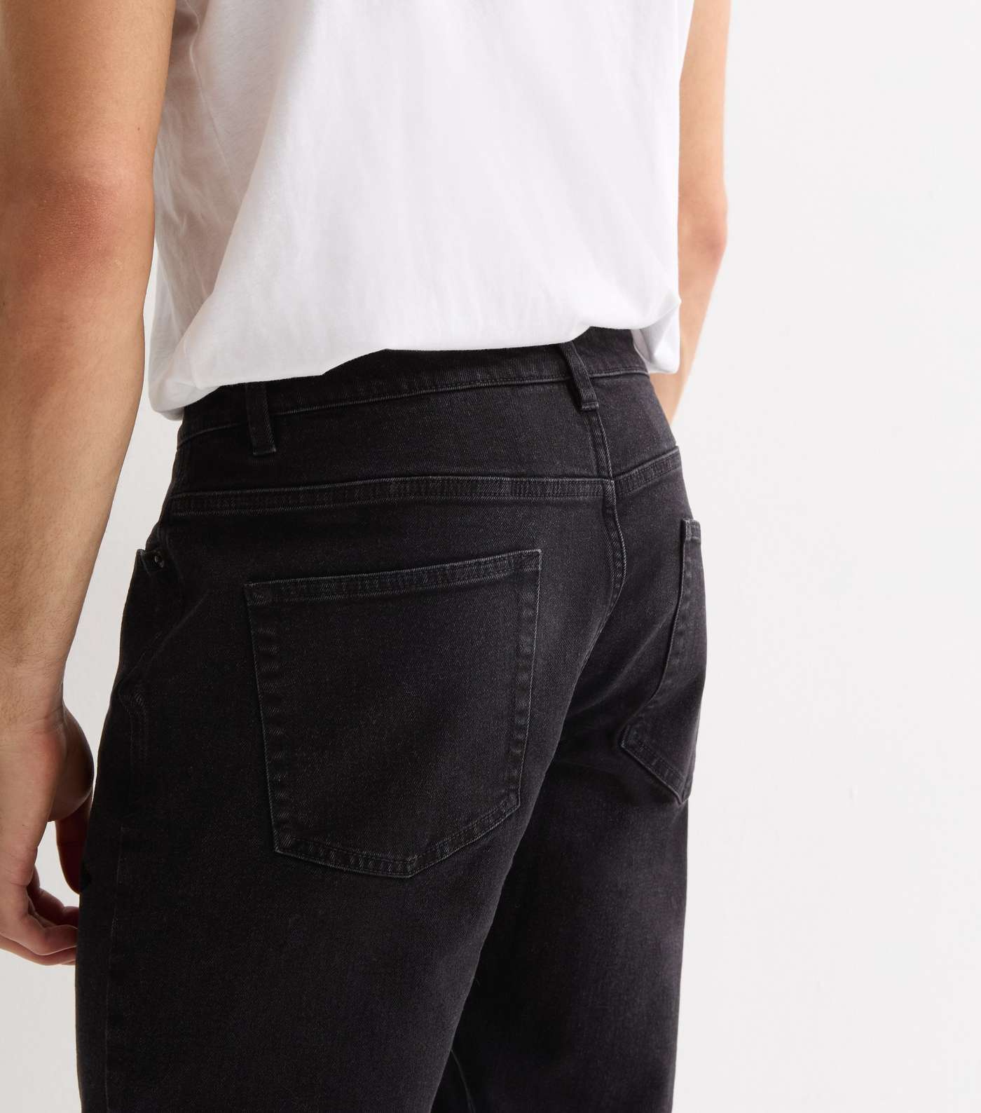 Black Washed Slim Fit Jeans Image 3