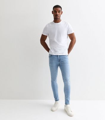 Men's Pale Blue Skinny Jeans New Look