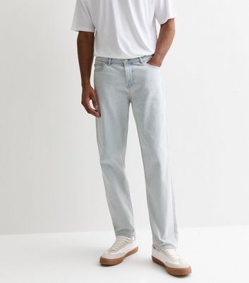Men's Pale Blue Relaxed Fit Jeans New Look