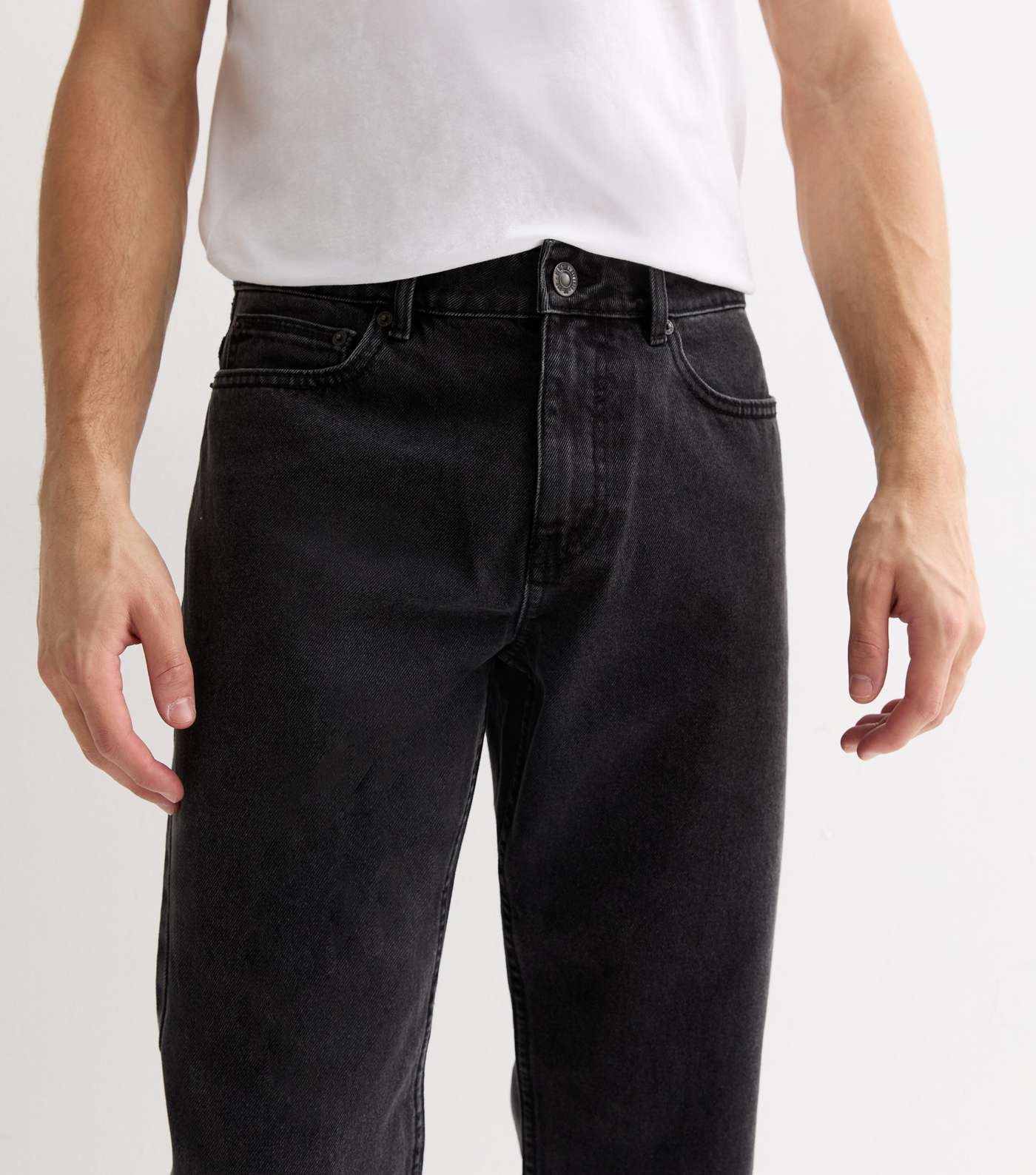 Black Washed Relaxed Fit Jeans Image 2