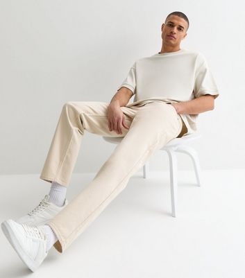 Men's Off White Relaxed Jeans New Look