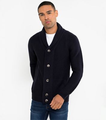 Threadbare Navy Button Front Cardigan New Look