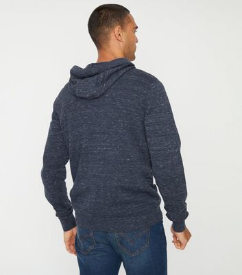 Navy knitted hoodie sale