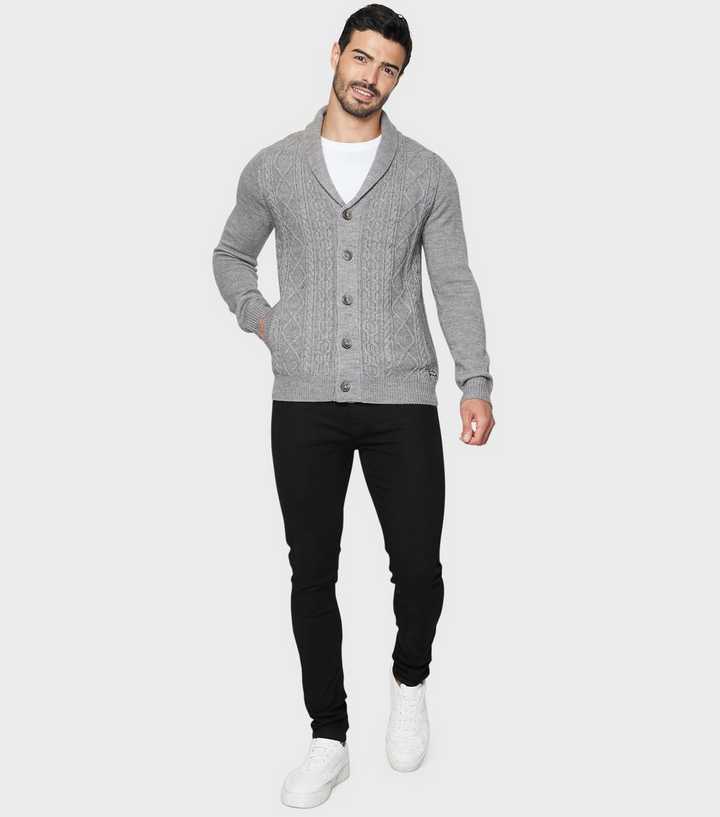 Buy Threadbare Grey Cable Knit Cardigan from the Next UK online shop