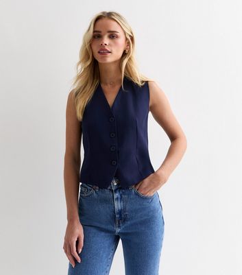 Womens on sale navy waistcoat