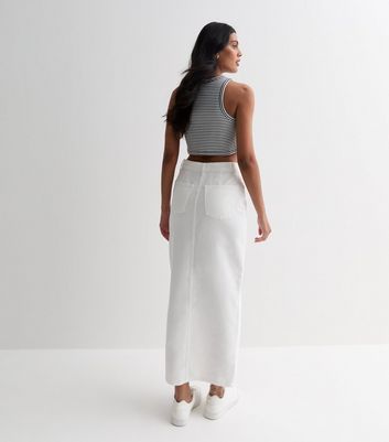 High waisted hotsell white maxi skirt