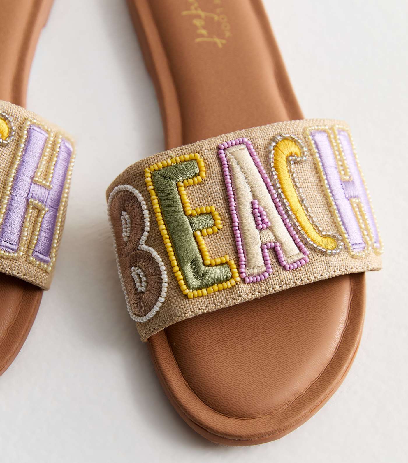Stone Beaded Beach Logo Mule Sandals Image 4