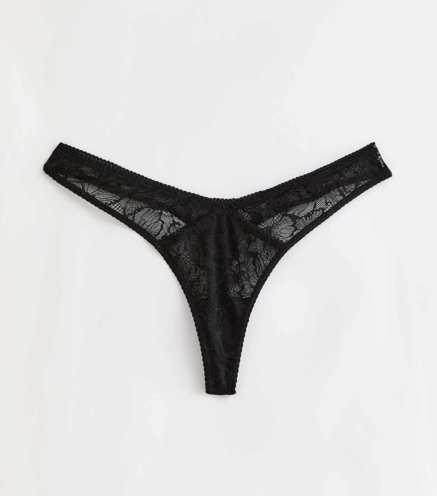 Black Butterfly Lace V Front Thong Image 5