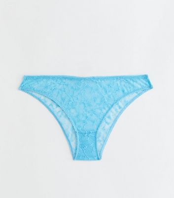 Pale Blue Butterfly Lace Brazilian Briefs New Look