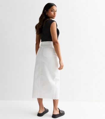 Petite white midi skirt best sale