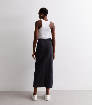 Black denim a line skirt tall hotsell